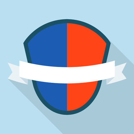 Colored shield icon. Flat illustration of colored shield vector icon for webのイラスト素材