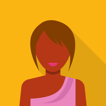 Black woman icon. Flat illustration of black woman vector icon for webのイラスト素材