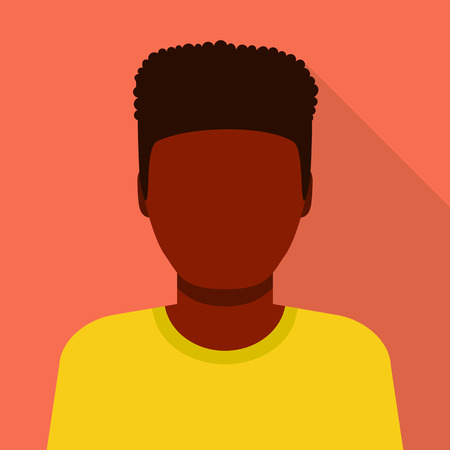 Black man icon. Flat illustration of black man vector icon for webのイラスト素材