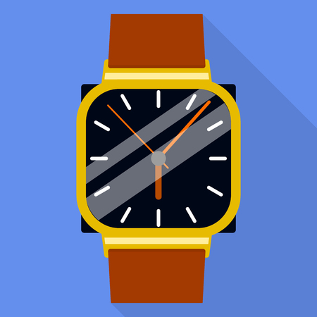 Wrist watch icon. Flat illustration of wrist watch vector icon for webのイラスト素材