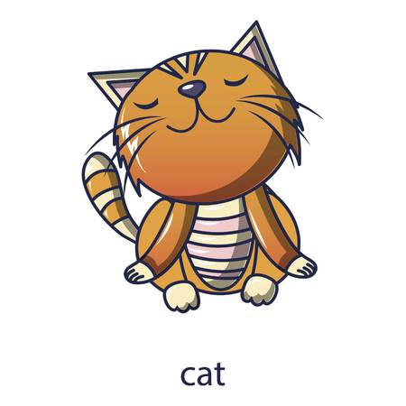 Illustration of a cat icon on a white backgroundのイラスト素材