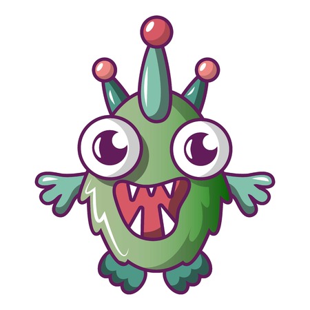 Alien monster icon. Cartoon illustration of alien monster vector icon for web.のイラスト素材