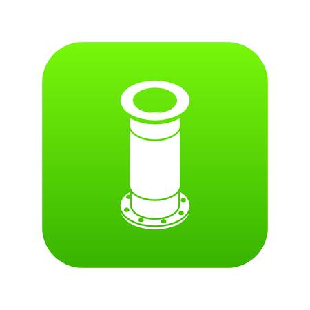 Sewerage pipe icon green vector isolated on white backgroundのイラスト素材