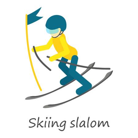 Skiing slalom icon.のイラスト素材