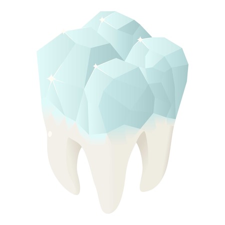 Diamond tooth icon. Isometric of diamond tooth vector icon for web design isolated on white background.のイラスト素材