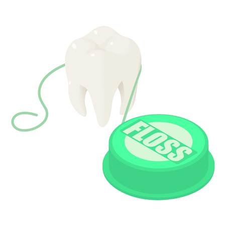 Tooth floss icon. Isometric of tooth floss vector icon for web design isolated on white backgroundのイラスト素材