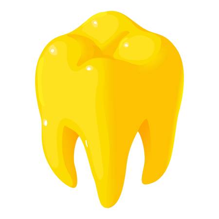 Gold tooth icon. Isometric of gold tooth vector icon for web design isolated on white backgroundの写真素材