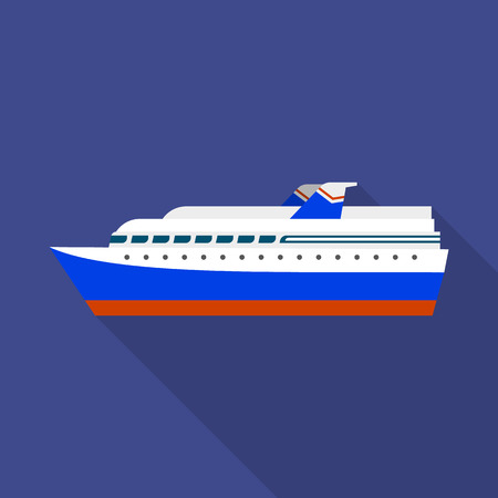 Cruise liner ship icon. Flat illustration of cruise liner ship vector icon for web designのイラスト素材