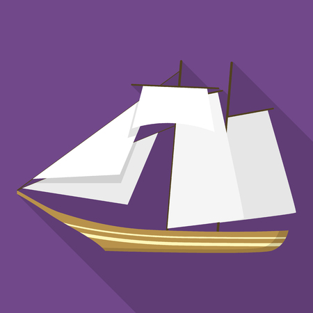 Topsail schooner ship icon. Flat illustration of topsail schooner ship vector icon for web designのイラスト素材