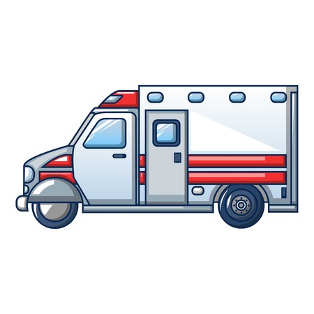 Hospital ambulance icon. Cartoon of hospital ambulance vector icon for web design isolated on white backgroundのイラスト素材