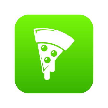 Pizza icon green vector isolated on white backgroundのイラスト素材