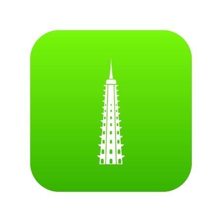 Temple icon digital greenのイラスト素材