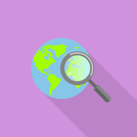 Global find icon, flat styleのイラスト素材