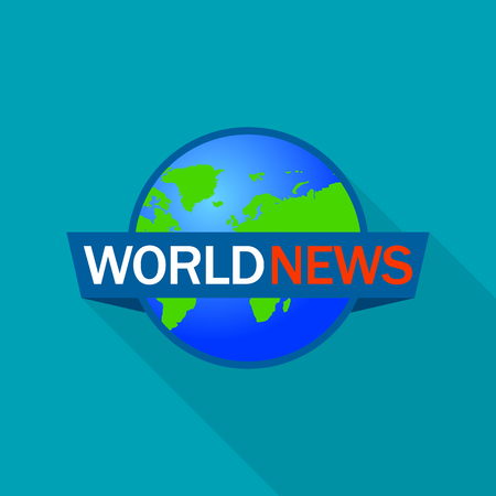 Global world news logo. Flat illustration of global world news vector logo for web designのイラスト素材