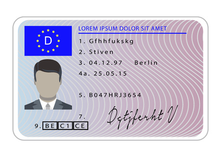 Germany driver license card. Cartoon of germany driver license card vector for web design isolated on white backgroundのイラスト素材