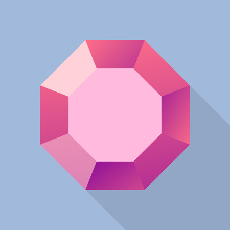 Ruby stone icon, flat styleのイラスト素材