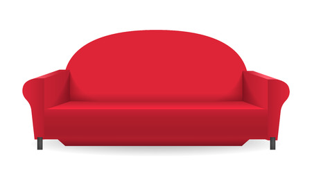 Red sofa mockup, realistic styleのイラスト素材