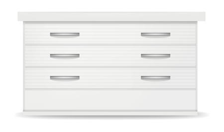 White nightstand mockup, realistic styleのイラスト素材