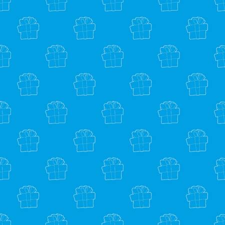 Gift box pattern vector seamless blue repeat for any useのイラスト素材