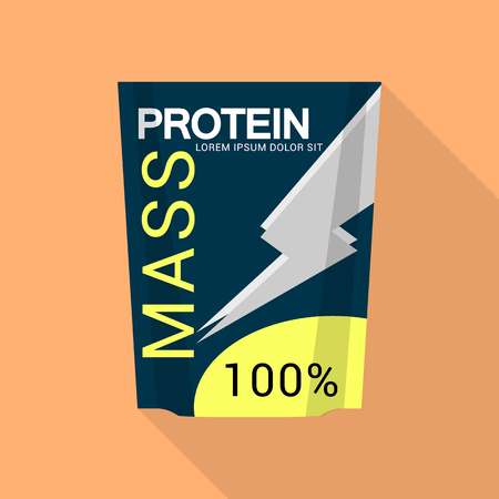 Mass protein icon, flat styleのイラスト素材