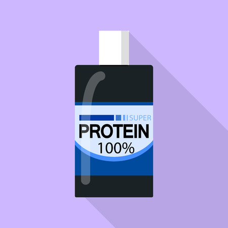 100 percent protein icon, flat styleのイラスト素材
