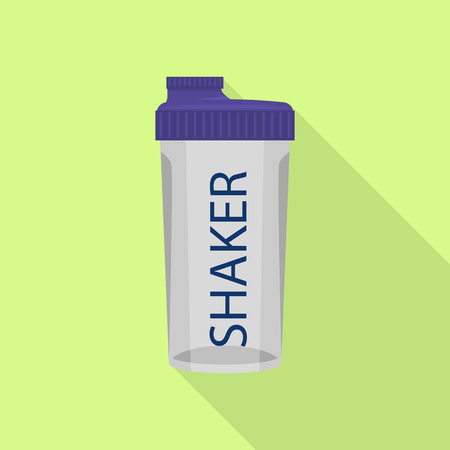 Protein shaker icon, flat styleのイラスト素材