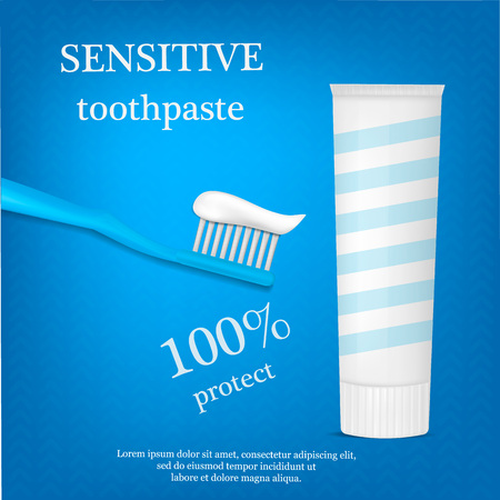 Sensitive toothpaste concept background, realistic styleのイラスト素材