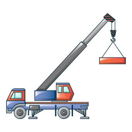 Crane truck icon, cartoon styleのイラスト素材