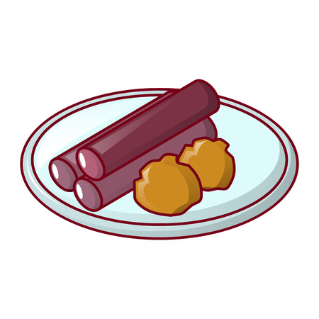 Propolis on plate icon, cartoon styleのイラスト素材