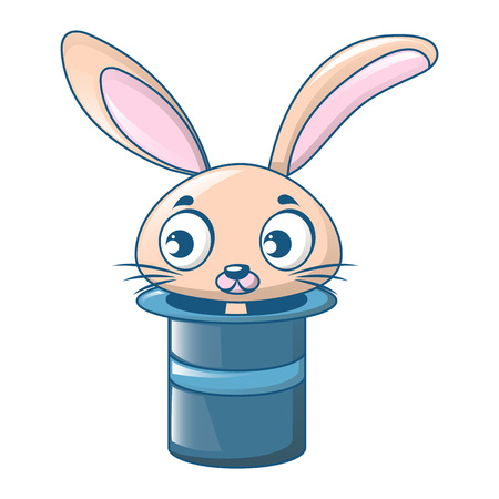 Rabbit in top hat icon. Cartoon of rabbit in top hat vector icon for web design isolated on white backgroundのイラスト素材