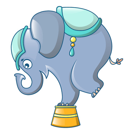 Elephant at circus icon. Cartoon of elephant at circus vector icon for web design isolated on white backgroundのイラスト素材