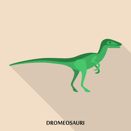 Dromeosauri icon, flat styleのイラスト素材