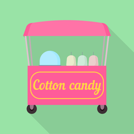 Cotton candy shop icon, flat styleのイラスト素材
