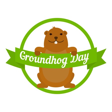 Groundhog day icon, flat styleのイラスト素材
