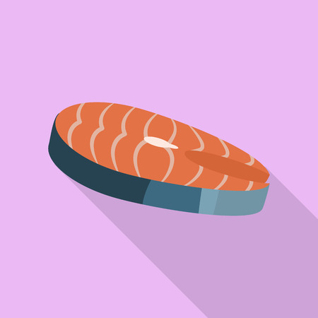 Salmon icon, flat styleのイラスト素材