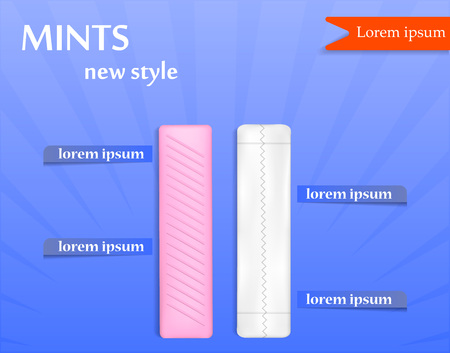 Gum stick new style concept background, realistic styleのイラスト素材