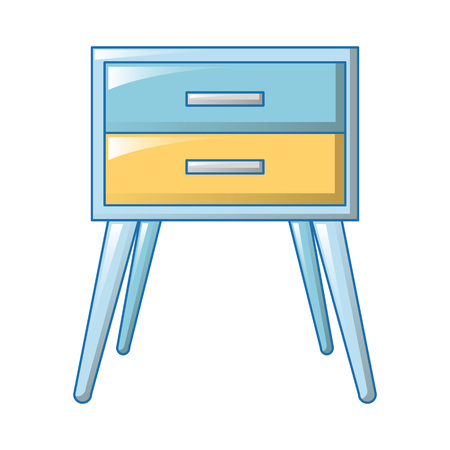 Blue bedside table icon, cartoon styleのイラスト素材