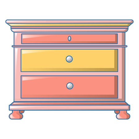 Vintage drawers icon, cartoon styleのイラスト素材