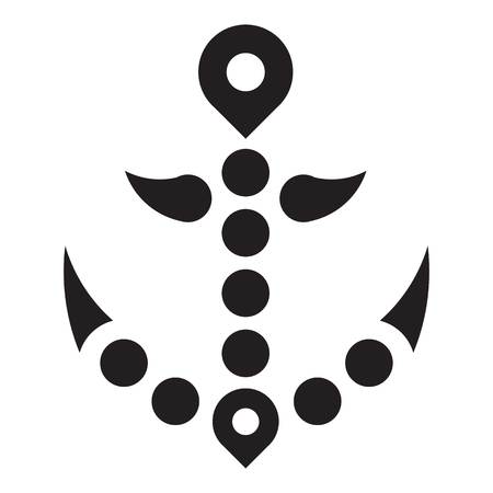 Points anchor icon. Simple illustration of points anchor vector icon for web design isolated on white backgroundのイラスト素材