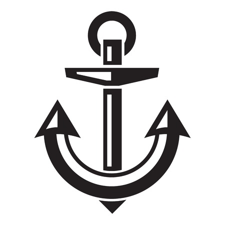 Steel anchor icon. Simple illustration of steel anchor vector icon for web design isolated on white...