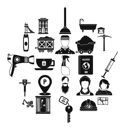Painter icons set, simple styleのイラスト素材