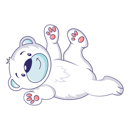 Playing polar bear icon, cartoon styleのイラスト素材