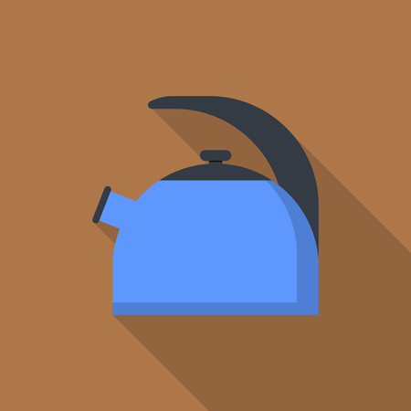Kettle icon. Flat illustration of kettle vector icon for web designのイラスト素材