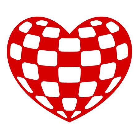 Checkers heart icon. Simple illustration of checkers heart vector icon for web design isolated on white backgroundのイラスト素材
