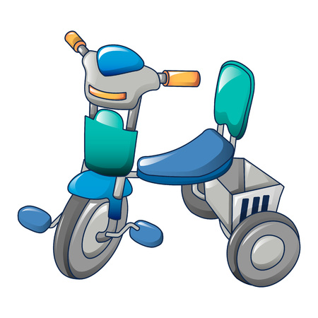 Child tricycle icon. Cartoon of child tricycle vector icon for web design isolated on white backgroundのイラスト素材