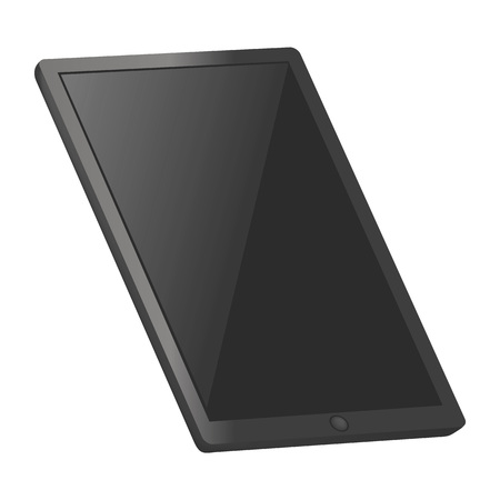 Tablet pc mockup. Realistic illustration of tablet pc vector mockup for web design isolated on white backgroundのイラスト素材