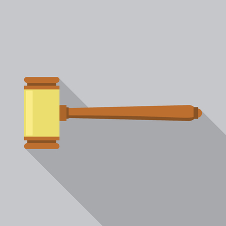Gavel judge icon. Flat illustration of gavel judge vector icon for web designのイラスト素材