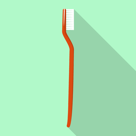 Red toothbrush icon. Flat illustration of red toothbrush vector icon for web designのイラスト素材