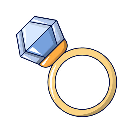 Diamond ring icon. Cartoon of diamond ring vector icon for web design isolated on white backgroundのイラスト素材
