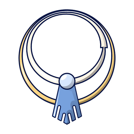 Silver necklace icon. Cartoon of silver necklace vector icon for web design isolated on white backgroundのイラスト素材